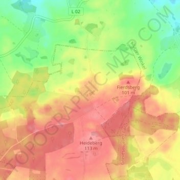 Mapa topográfico Hoikendorf, altitud, relieve