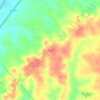 Mapa topográfico Israel, altitud, relieve