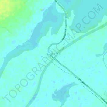Mapa topográfico Gambote, altitud, relieve