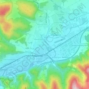 Mapa topográfico Hafendorf, altitud, relieve