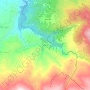 Mapa topográfico Paradela, altitud, relieve