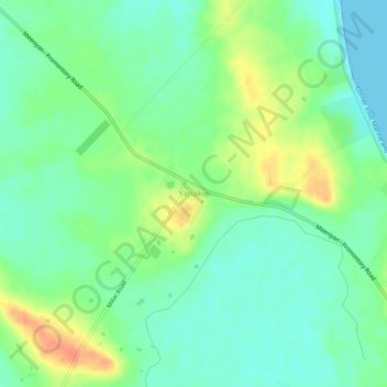 Mapa topográfico Yanakie, altitud, relieve