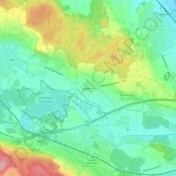 Mapa topográfico Katzenrüti, altitud, relieve