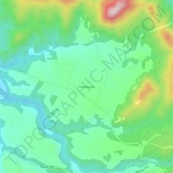 Mapa topográfico Carretones, altitud, relieve