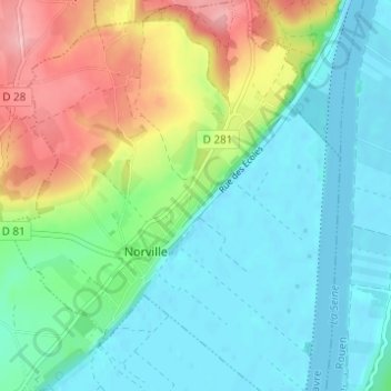 Mapa topográfico Le Haut des Cours, altitud, relieve