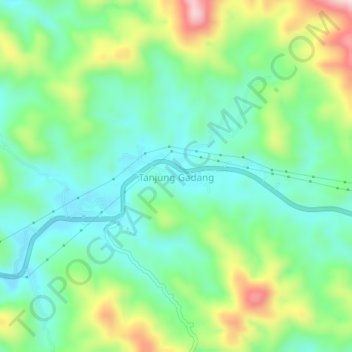 Mapa topográfico Tanjung Gadang, altitud, relieve