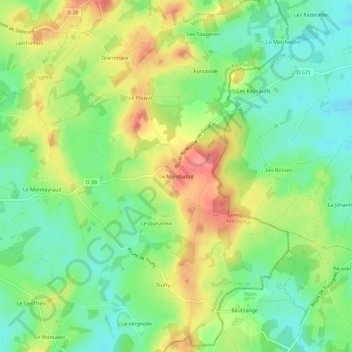 Mapa topográfico Le Montbabut, altitud, relieve