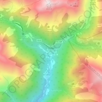 Mapa topográfico el Serrat, altitud, relieve