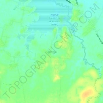 Mapa topográfico Situraja, altitud, relieve