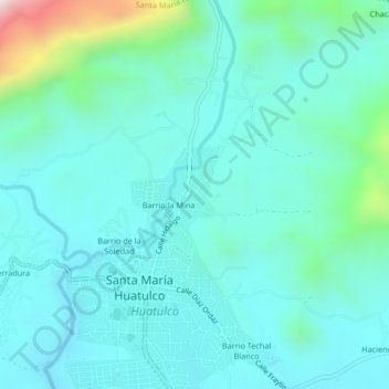 Mapa topográfico Paso Ancho, altitud, relieve