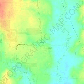 Mapa topográfico Altoga, altitud, relieve