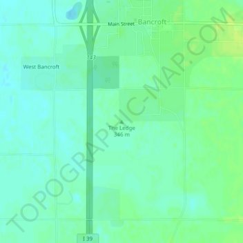 Mapa topográfico The Ledge, altitud, relieve