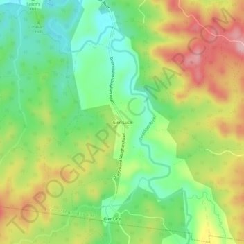 Mapa topográfico Glen Luce, altitud, relieve