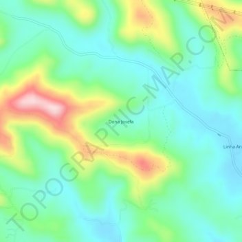 Mapa topográfico Dona Josefa, altitud, relieve