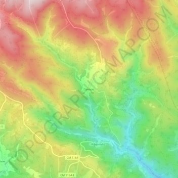 Mapa topográfico Sevivas, altitud, relieve