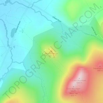 Mapa topográfico Hen Mountain, altitud, relieve