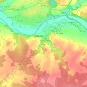 Mapa topográfico La Croix du Breuil, altitud, relieve