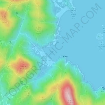 Mapa topográfico Sai Wan, altitud, relieve