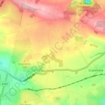 Mapa topográfico Chelynch, altitud, relieve