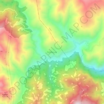 Mapa topográfico Görbeyaz, altitud, relieve
