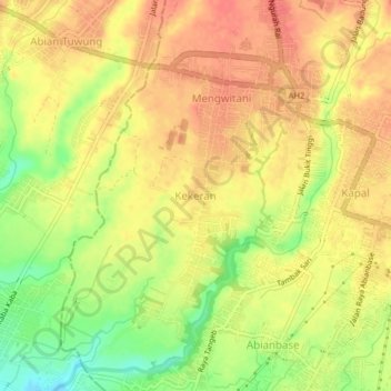 Mapa topográfico Kekeran, altitud, relieve