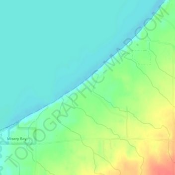 Mapa topográfico Santa Monica Beach, altitud, relieve