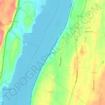 Mapa topográfico Cheviot, altitud, relieve