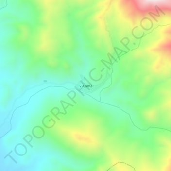 Mapa topográfico Viajama, altitud, relieve