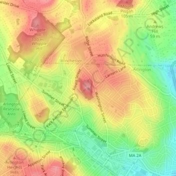 Mapa topográfico Turkey Hill, altitud, relieve