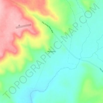 Mapa topográfico Wangellic, altitud, relieve