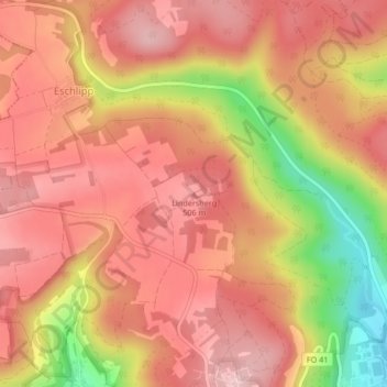 Mapa topográfico Lindersberg, altitud, relieve