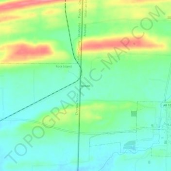 Mapa topográfico Jenson, altitud, relieve