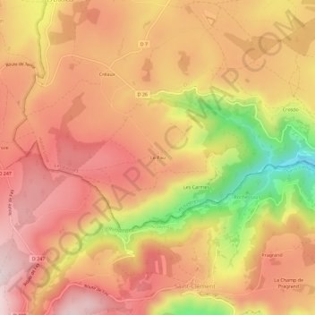 Mapa topográfico Le Pau, altitud, relieve
