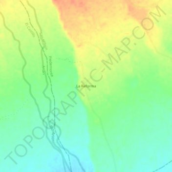 Mapa topográfico La Reforma, altitud, relieve