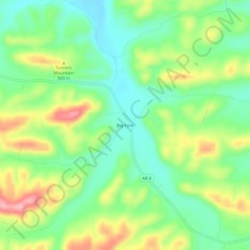 Mapa topográfico Big Fork, altitud, relieve