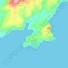 Mapa topográfico Íochtar Bhaile, altitud, relieve