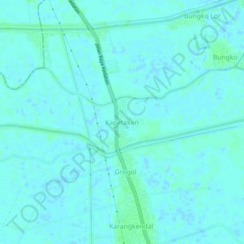 Mapa topográfico Kapetakan, altitud, relieve