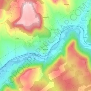 Mapa topográfico Le Serre, altitud, relieve
