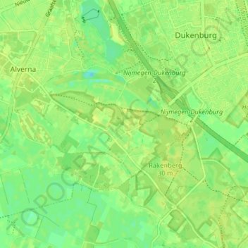 Mapa topográfico Heiveld, altitud, relieve