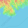 Mapa topográfico Canoe Island, altitud, relieve