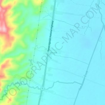Mapa topográfico Linoan, altitud, relieve
