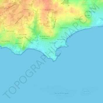 Mapa topográfico Saint-Jacques, altitud, relieve