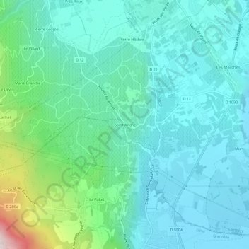 Mapa topográfico Saint-André, altitud, relieve