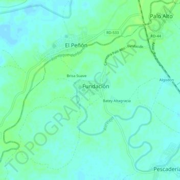 Mapa topográfico La Q, altitud, relieve