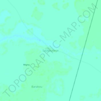 Mapa topográfico Soukouboye, altitud, relieve