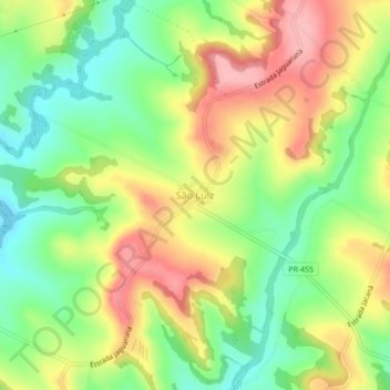 Mapa topográfico São Luiz, altitud, relieve