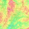 Mapa topográfico Coventry, altitud, relieve