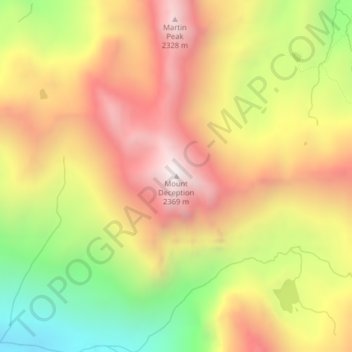 Mapa topográfico Mount Deception, altitud, relieve