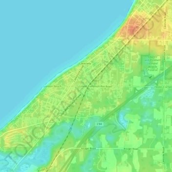 Mapa topográfico Union Pier, altitud, relieve