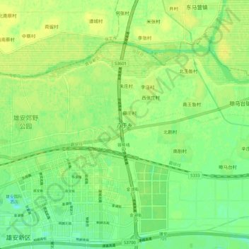 Mapa topográfico Bayu, altitud, relieve